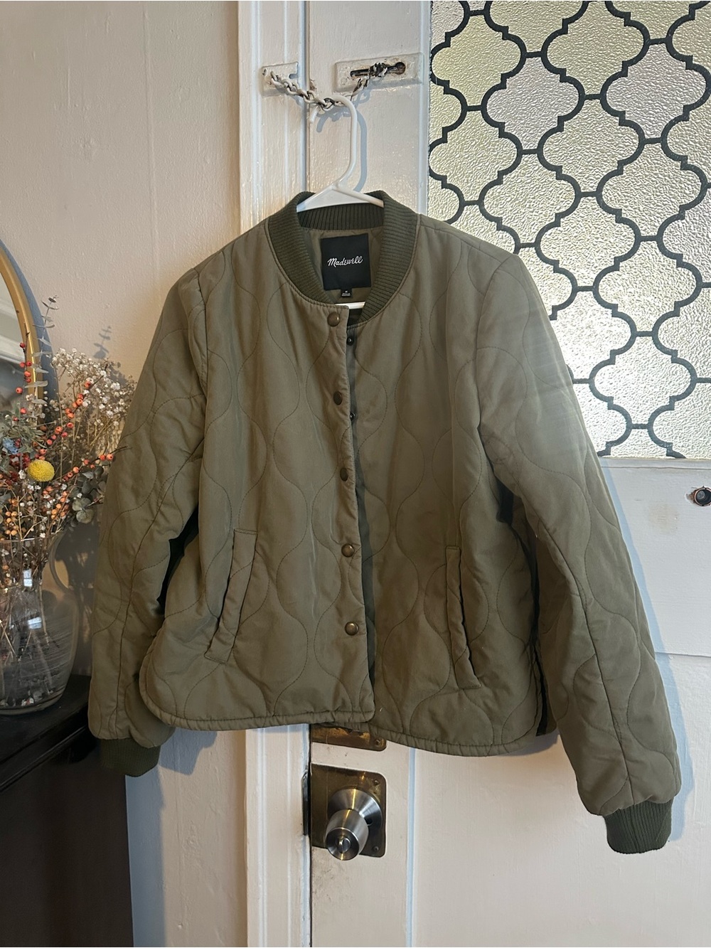 Madewell Quilted Olive Green Jacket - Picture 2 of 8